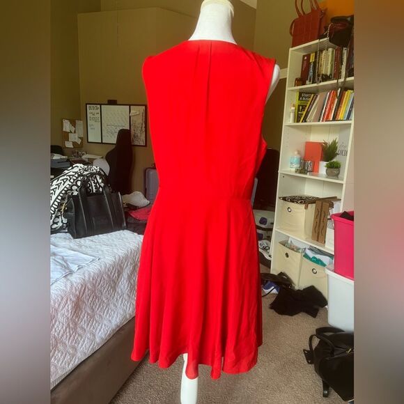 Express Red Fit And Flare Keyhole Sleeveless Women's Dress Size 8 - Picture 4 of 8
